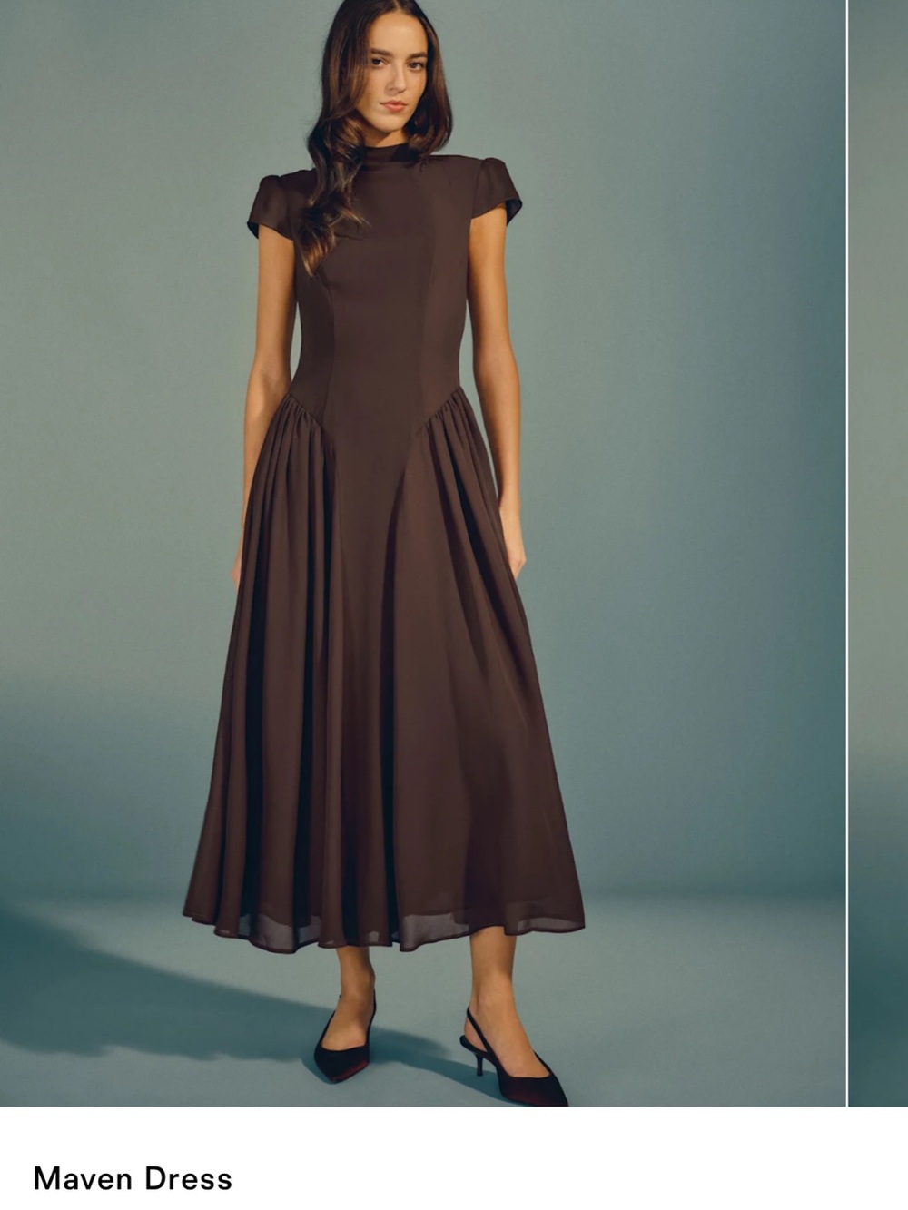 Reformation Maven Dress in chocolate mole size 8 - Picture 7 of 7